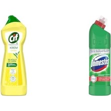 Defne Store Krem Yüzey Temizleyici Limon Kokulu Yağ ve Kireç Sökücü Leke Çıkarıcı 750 Ml(1) Domestos Yoğun Kıvamlı Çamaşır Suyu Maksimum Hijyen Dağ Esintisi, 750 Ml(5)