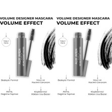 Defne Store Maskara, Ayarlanabilir Hacim Topaklanma Karşıtı Besleyici Etkili Siyah, Volume Designer Mascara (2 Paketi)