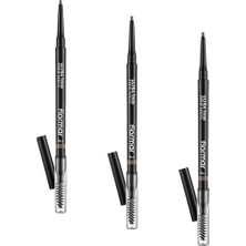 Defne Store Fırça, Ultra Thin, Başlıklı & Asansörlü Ucu Ince Kaş Kalemi 001 Beıge (3 Paketi)