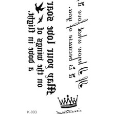 Defne Store Yazı Kral Tacı Geçici Dövme Writing Tattoo