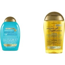 Defne Store Ekstra Güçlü Nemlendirici ve Canlandırıcı Argan Oil Of Morocco Sülfatsız Saç Kremi (1 x 385 Ml) ve Ogx Yenileyici Argan Oil Of Morocco Saç Bakım Yağı 100 ml