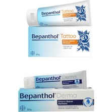 Defne Store Tattoo Dövme Bakım Merhemi 50 G + Bepanthol Derma Onarıcı Bakım Merhemi 30 G, Set