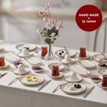 Defne Store Kahvaltı Takımı, Aryıldız Rosella Yeşil 36 Parça 6 Kişilik Seramik