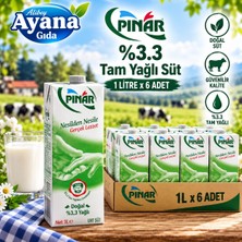 Pınar Tam Yağlı Süt 1lt x 6 Adet