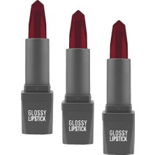 Defne Store Ruj, Uzun Süre Kalıcı Yoğun Renk Veren Nemlendirici Parlak, Glossy Lipstick 322 Cranberry (3 Paketi)