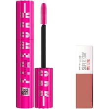Defne Store New York Lash Sensational Firework Maskar& Mini Super Stay Matte Ink Likit Mat Ruj - 65 Seductress Makyaj Seti