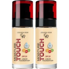 Defne Store Fondöten, Moisture Touch Foundation No: 101 - Hyaluronik Asitli Nemlendirici, Spf 20-30 ml (2 Paketi)