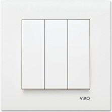Defne Store Viko Karre Beyaz Üçlü Anahtar Çerçeve Dahil 90967068