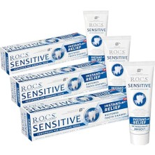 Defne Store Diş Macunu, Rocs Sensitive Instant Relief - Anında Ferahlık Florürsüz, 75 ml (3 Paketi)