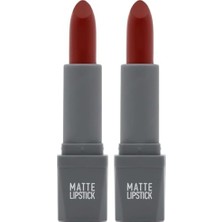 Defne Store Mat Ruj, Yoğun Renk Veren Uzun Süre Kalıcı Nemlendirici Kadifemsi, Matte Lipstick 411 Spicy Terracot (2 Paketi)