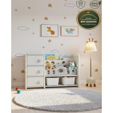 Defne Store Monticastle Montessori Çocuk Kitaplığı ve Büyük Boy Oyuncak Dolabı Düzenleyici