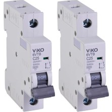 Defne Store 6VTB-1C25 Otomatik Sigorta 6ka C Tipi 1 Kutup 25A (2 Paketi)
