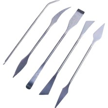 Defne Store Ebeşuar Seti Metal 5'li 18 cm 1 Paket Çelik Modelaj Modelleme Aletleri Seramik Kil ve Heykel Modelaj Kalemi Dip Alma