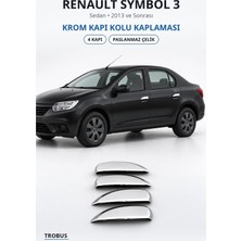 Trobus Renault Symbol 3 2013 ve Sonrası Uyumlu Krom Kapı Kolu Kaplaması 4 Kapı Paslanmaz Çelik