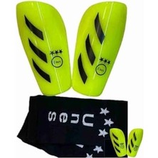 Defne Store Çocuk Futbol Tekmelik, Kaval Koruyucu, 2 Adet Çoraplı, Neon Yeşil