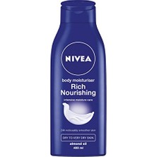 Defne Store Saat, Nivea Besleyici Vücut Sütü 400 Ml, Kuru ve Çok Kuru Ciltler, 48, Nemlendirici, E Vitamini, Badem Yağı