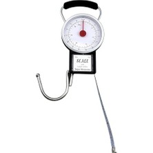 Mey İthalat 2in1 Ibreli Kantar & Metre – 35 kg Pilsiz Mekanik El Tartısı – Valiz, Çuval, Çanta ve Kargo Tartma Aparatı