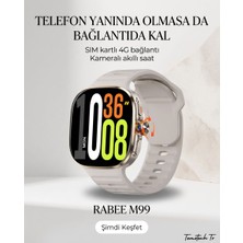 Rabee M99 Akıllı Saat 3gb Ram 32GB Hafıza 4g Sım Kartlı Android Saat 2mp Kamera 1100MAH Batarya Btk Kayıtlı
