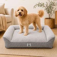 Mey İthalat Marlow, Tamamen Çıkarılabilir Kılıflı, Kaydırmaz Tabanlı, Yıkanabilir, Konforlu Kedi ve Köpek Yatağı (Gri, X-Large)