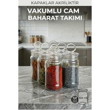 Mey İthalat 6 Adet Vakumlu Cam Baharat Takımı