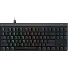 Mey İthalat G515 Tkl Kablolu Düşük Profilli Oyun Klavyesi, Tamamen Özelleştirilebilir Rgb, Çift Katmanlı Pbt Tuş Kapakları, Ingilizce Tuş Dizilimi, Siyah