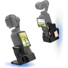 Mey İthalat Djı Osmo Pocket 3/4 ile Uyumlu Manyetik Genişletme Çerçevesi Brkt, Alüminyum Alaşım Gövde, Güçlü Mıknatıs, 180° Ayar, Cold Shoe, 3 Adet 1/4 Vida Deliği ve Hızlı Çıkarma Bağlantıları