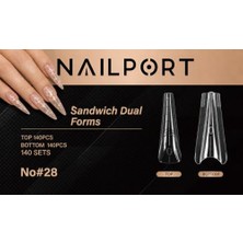 Mey İthalat Medium Stiletto Protez Tırnak Sandwich Dual Üst Form Jel Polygel Acrygel, Akrijel ve Polijel Için Dual Form Şablon 280'LI WN-DF028