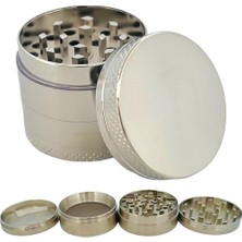 Mey İthalat Grınder Parçalayıcı Metal Baharat Öğütücü Herb Spice 4 Katmanlı 40 Mm; 50 Mm; 63 mm (Gumus Grı, 40 Mm)
