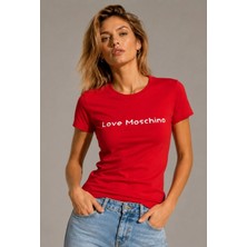 Love Moschino Slim Fit T-Shirt Donna Stretch Cotone