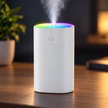 CoverZone 400 ml Ultrasonik Hava Nemlendirici, USB Mini Soğuk Buhar Makinesi, 7 Renk Rgb LED Gece Işığı, 2 Buhar Modu, 6/12 Saat Otomatik Kapanma, Sessiz Çalışma, Dekoratif Masaüstü Nemlendirici, SD09