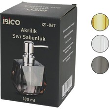 Ps Tombul Kare - Prizma Şeffaf - Renkli Akrilik - Mika Kristal Sıvı Sabunluk 180ML