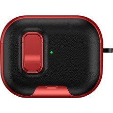 The Gencoo Airpods Pro 3 (3.nesil) Rova Deri  Kılıf - Kırmızı