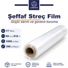 İpsan Şeffaf Streç Film 17 Mikron 50 cm – 1650 gr Net Streç + 350 gr Masura – Ev Taşıma ve Genel Amaçlı Kullanım