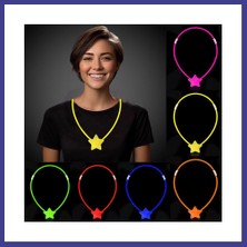 Bezos Glow Yıldız Kolye - Glow Kolye - Glow Partisi Yıldız Kolye 6 Adet Mrl