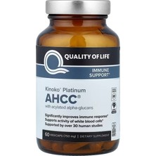 Quality Of Life Kinoko Platinum Ahcc Immune Support With Acylated Alpha-Glucans 60 Vegicaps