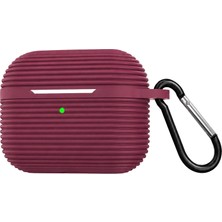The Gencoo Airpods Pro 3 (3.nesil) Raven Silikon Kılıf - Bordo