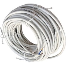 Ertürk Store 3x1,5 mm Cca Ttr Beyaz Renk Kauçuk Topraklı Seyyar Elektrik Kablosu (15 Metre)