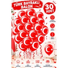 ArtMaster Türk Bayraklı Balon 30 Adet Ay Yıldızlı Balon Süsleme 29 Ekim 23 Nisan Kırmızı Beyaz Balon Bayrak Balon Bayram