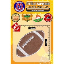 Ütü ile Yapışan Arma Yama, Amerikan Futbolu Topu (4 Adet) Ütüyle Yapışan Nakış Dokuma Aplike Patch