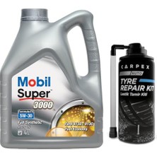 Ertürk Store Super 3000 X1 Formula Fe 5W30 Motor Yağı 4 L + 00120 Carpex Lastik Tamir Kiti