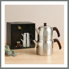 Bezos Çelik Mini Çaydanlık Seti - Çift Kapaklı 1l/1.5l Kendinden Süzgeçli Mmbz