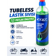 SkyWheel Patlak Önleyici Bisiklet, Scooter, Motosiklet Lastik Sıvısı (Iç Lastik ve Tubeless Uyumlu, Partikül Etkili)