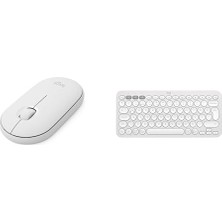 Pebble Mouse 2 ve Pebble Keys 2 K380S Klavye Seti (Beyaz)
