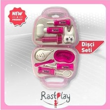 Rastplay 9 Parça Diş Hekimi Oyun Seti Taşıma Çantalı Eğitici Doktor Oyuncağı Pembe 3 Yaş Üzeri