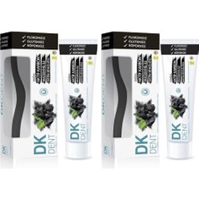 Dkdent Vegan Aktif Karbonlu Florürsüz Diş Macunu 75 ml Diş Fırçası Hediyeli 2'li Set