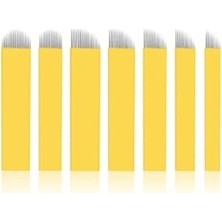 Ertürk Store 18U Microblading Uygulama Iğnesi, 0.20 Mm, Tıbbi Paslanmaz Çelik, 10 Adet, Sarı