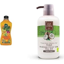 Doğal Zeytinyağlı Sıvı Sabun, Bodrum Mandalinası, 1,5 L Pet Şişe (1 x 1500 Ml) Xeyüp Sabri Tuncer Doğal Hindistan Cevizi Sütlü Duş Jeli (600 Ml)