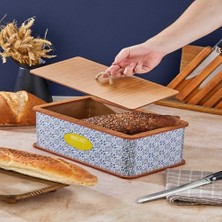 Özel Tasarım Doğal Ahşap Ekmeklik Sepeti Lüks Ekmeklik Kutusu Çok Amaçlı Kutu Mutfak Kitchen Bread (Amalfi)