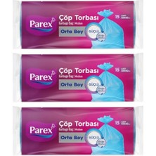 Orta Boy Çöp Torbası 15'li (55 x 60 Cm) (3 Paketi)