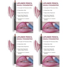 Dudak Kalemi, Uzun Süre Kalıcı Dağılma Yapmayan Nemlendirici, Lipliner Pencil 17 Ruby Red (4 Paketi)